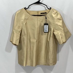 NWT Armani Exchange Gold Short Sleeve Blouse